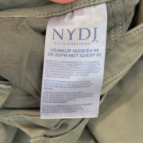 NYDJ Sheri Slim Jeans High Rise Ankle Stretch Zip Fly Avocado Green Size 16 - Picture 8 of 10